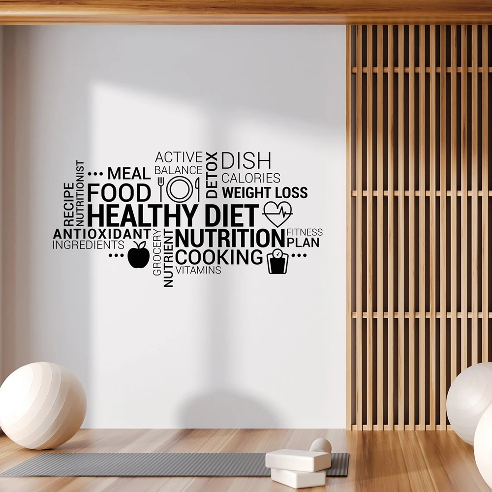 Nutrition Fitness Health - Inspiring Healthy Eating Vinyl Wall Decal